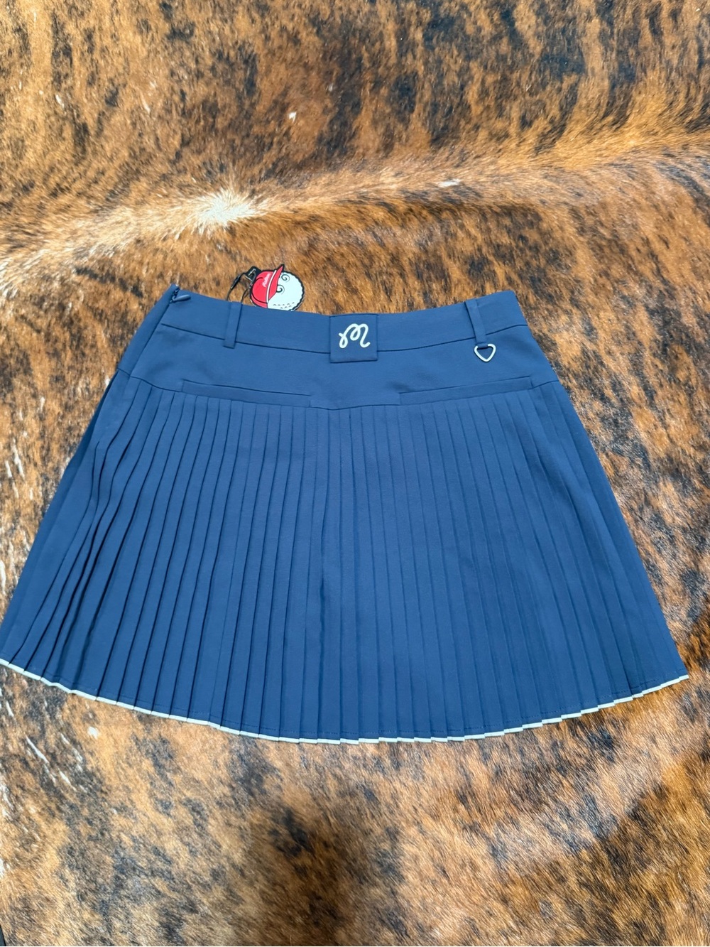 Malbon Golf Women Pleated Skirt Studio Seoul Wrap Navy Preserve Wrap Sz M NWT